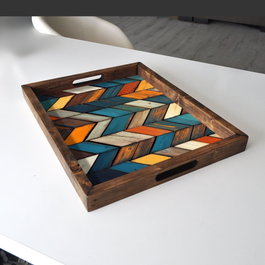 Aberto Design Bandeja REF027 Madera Maciza MDF 48x38x4 cm Decoración Hogar Elegante